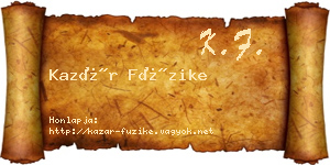 Kazár Füzike névjegykártya